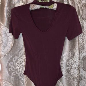 Maroon body suit